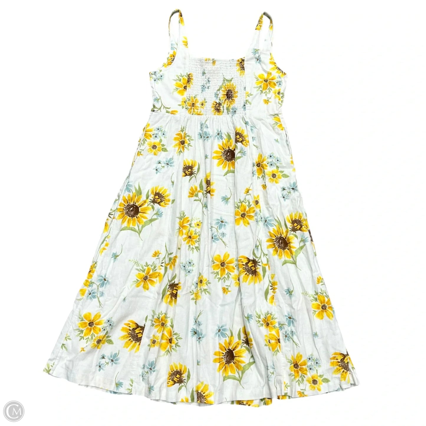 Dress Casual Maxi By Old Navy In White & Yellow, Size: L