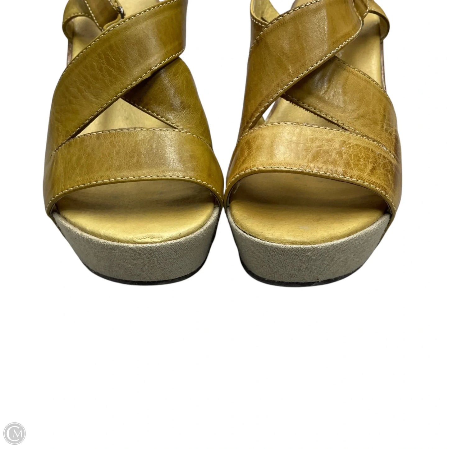 Sandals Heels Wedge By Antelope In Yellow, Size: 7.5