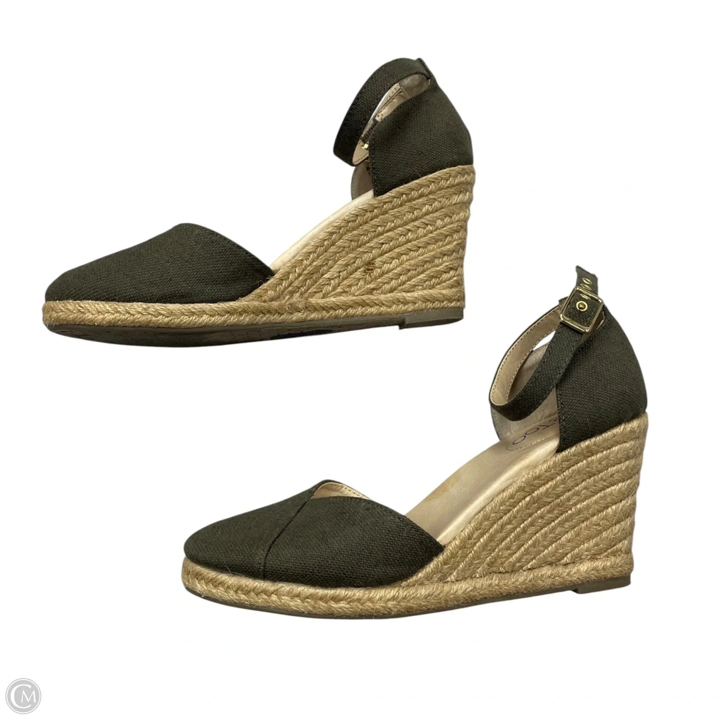 Sandals Heels Wedge By Me Too In Green, Size: 7.5