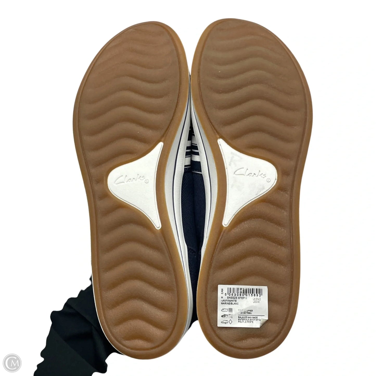 Shoes Flats By Clarks In Blue & White, Size: 9