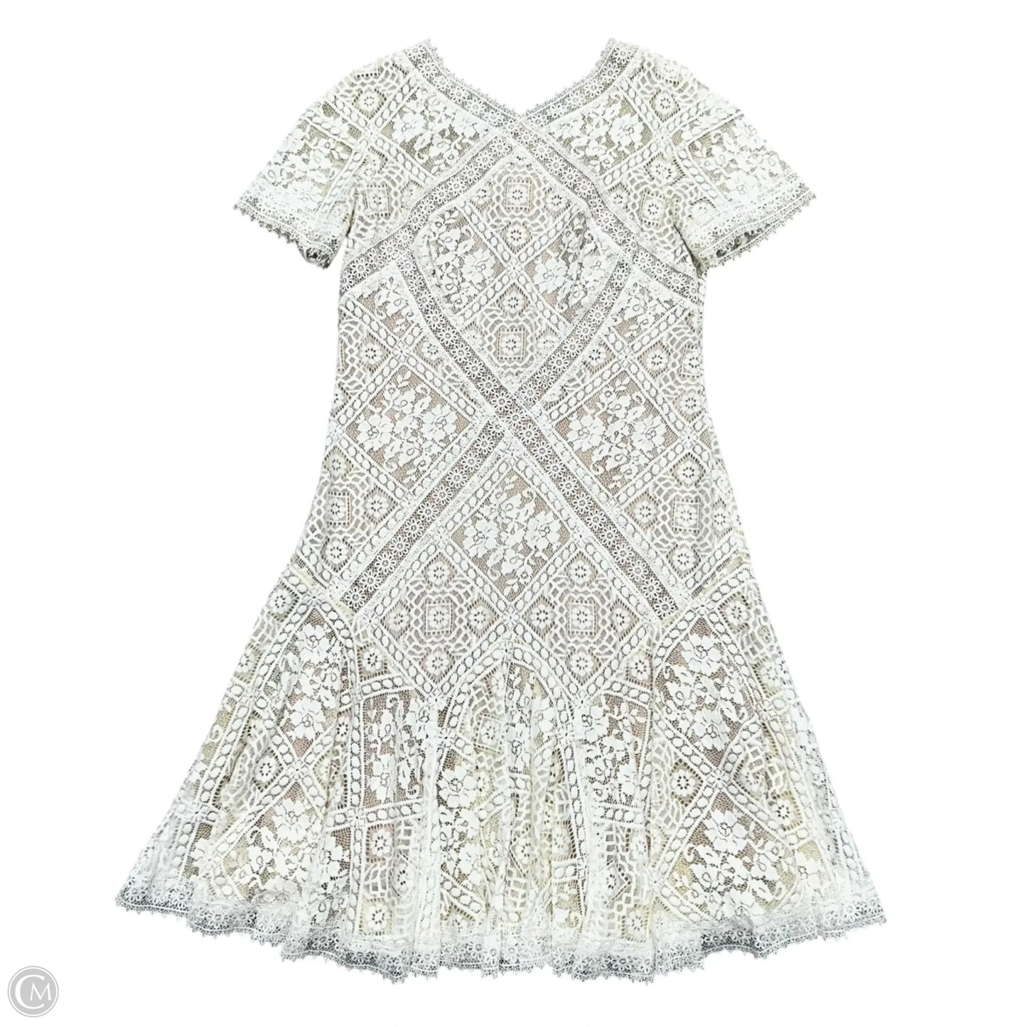 Dress Designer By Tadashi Shoji In White, Size: L