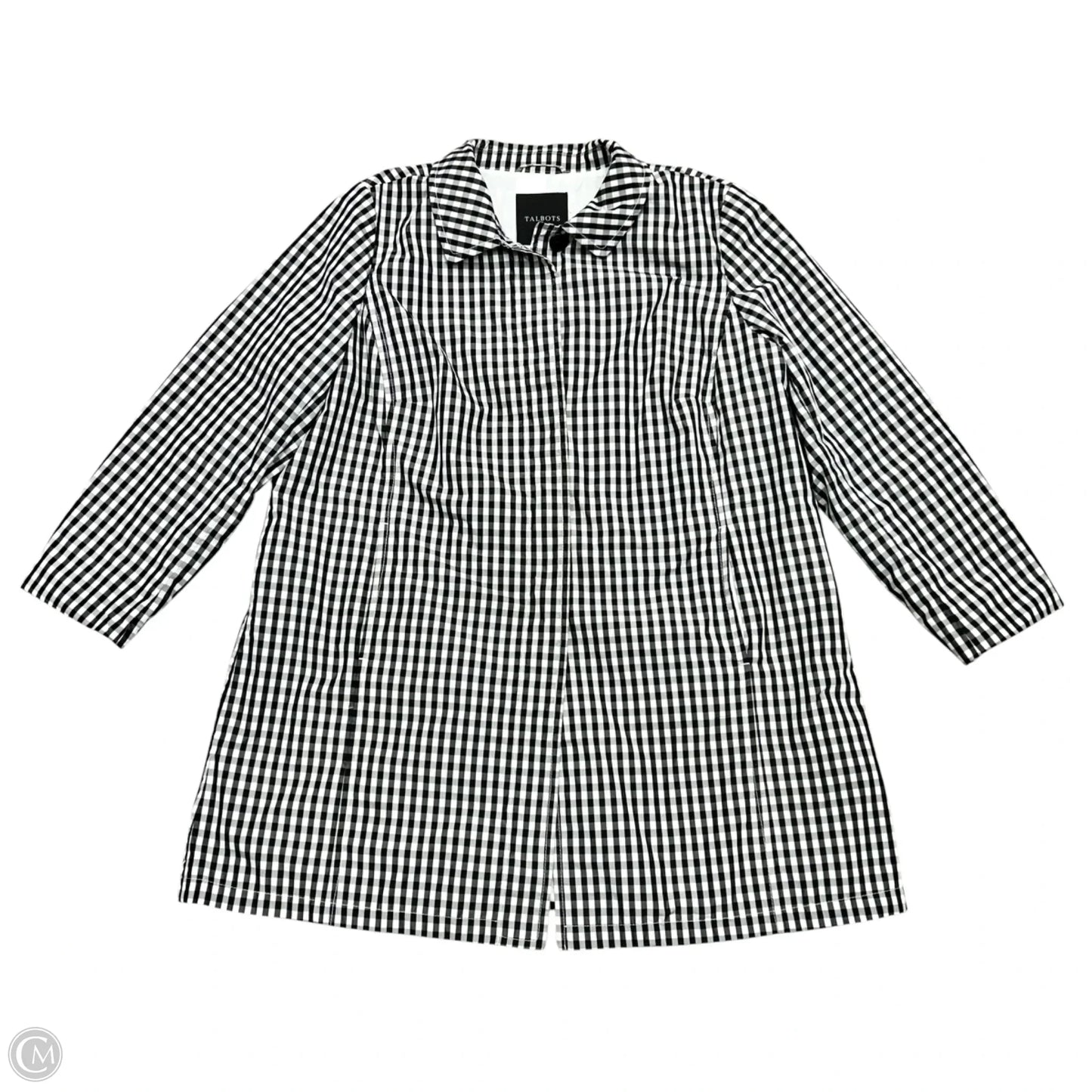Jacket Windbreaker By Talbots In Black & White, Size: 2x