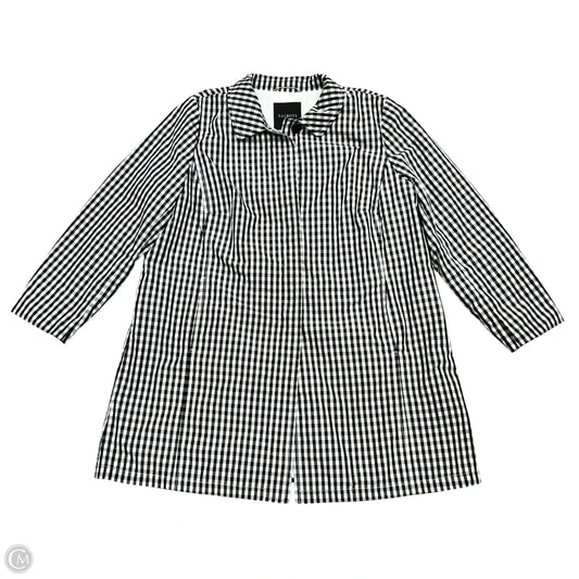 Jacket Windbreaker By Talbots In Black & White, Size: 2x
