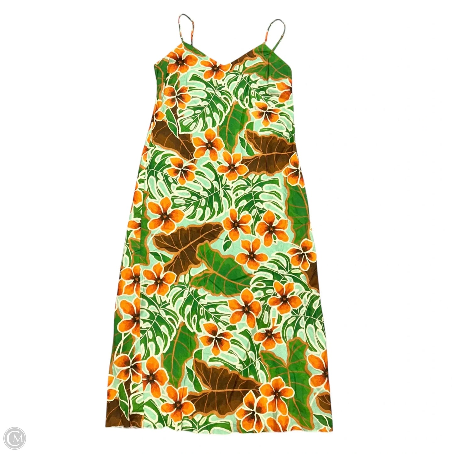 Dress Casual Maxi By Karen Kane In Green & Orange, Size: M