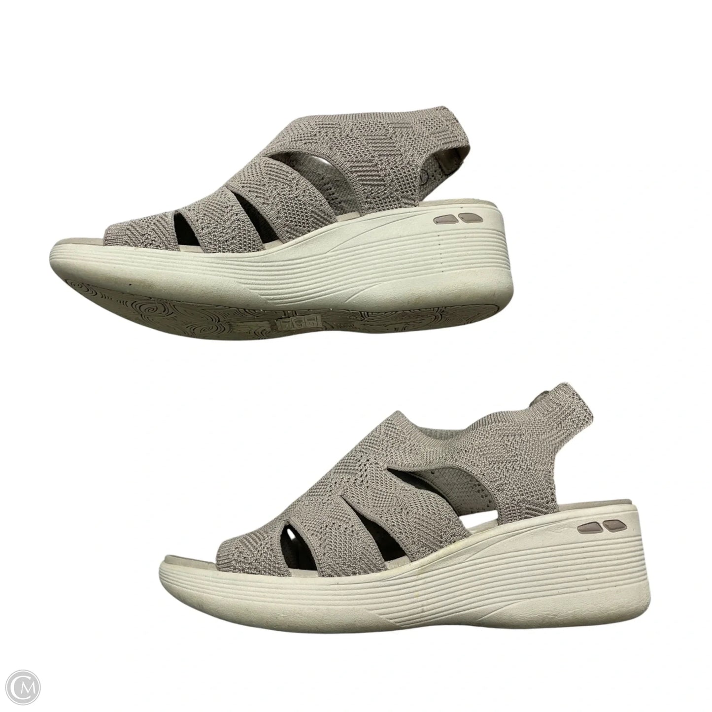Sandals Heels Wedge By Skechers In Taupe, Size: 7