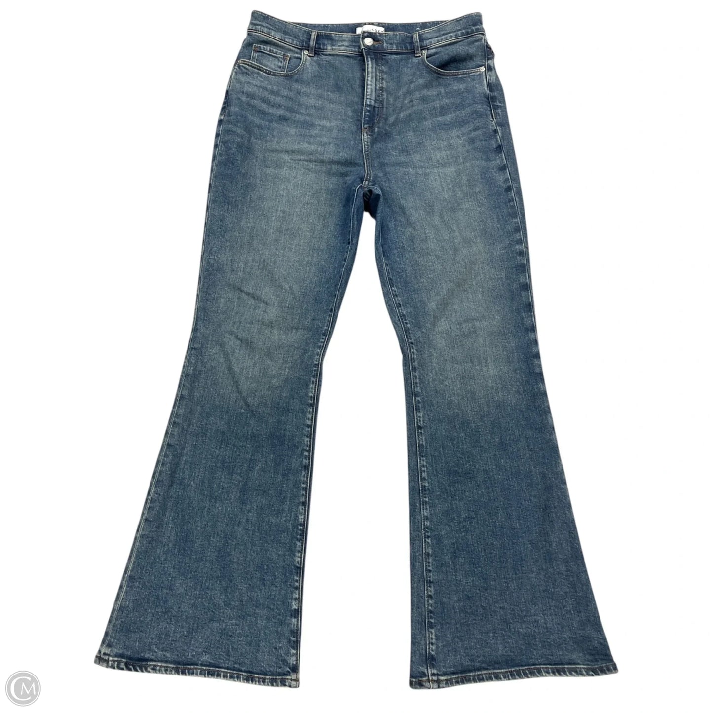 Jeans Flared By Loft In Blue Denim, Size: 14