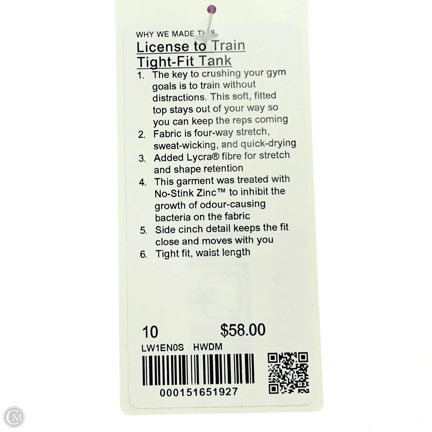 Athletic Tank Top By Lululemon In Blue, Size: M