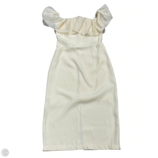 Dress Party Midi By Yan Ai Fashion In Cream, Size: M
