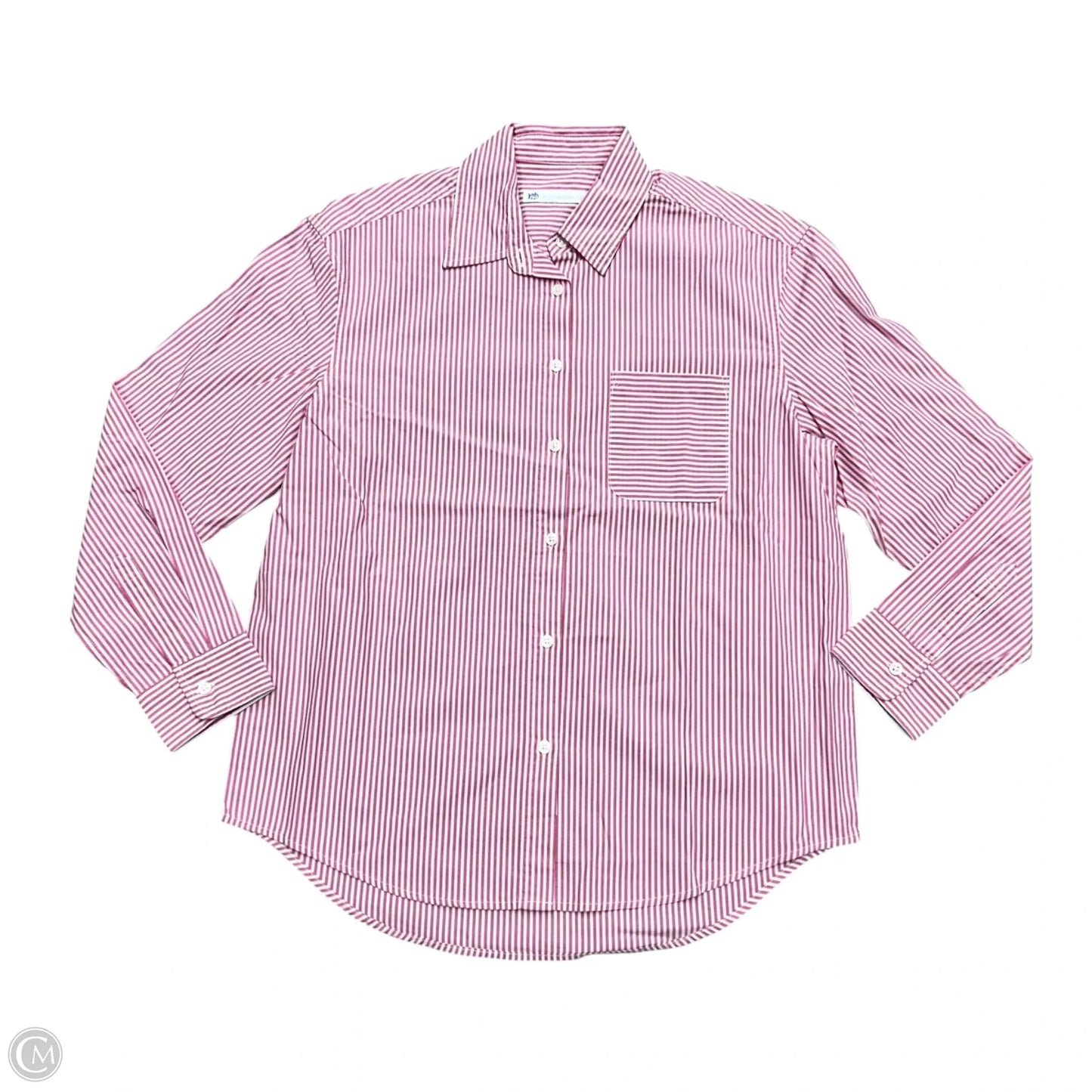 Top Long Sleeve By Southern Tide In Pink & White, Size: Xs