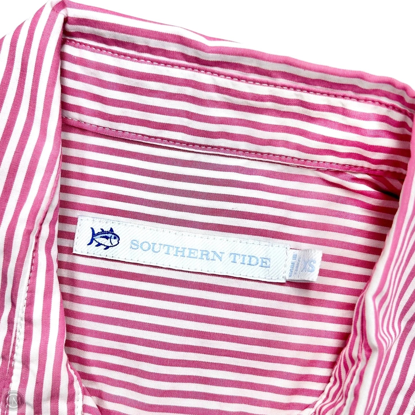 Top Long Sleeve By Southern Tide In Pink & White, Size: Xs