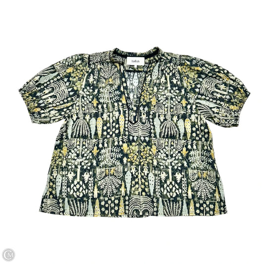 Top Short Sleeve By Ba&sh In Green & Yellow, Size: Xs