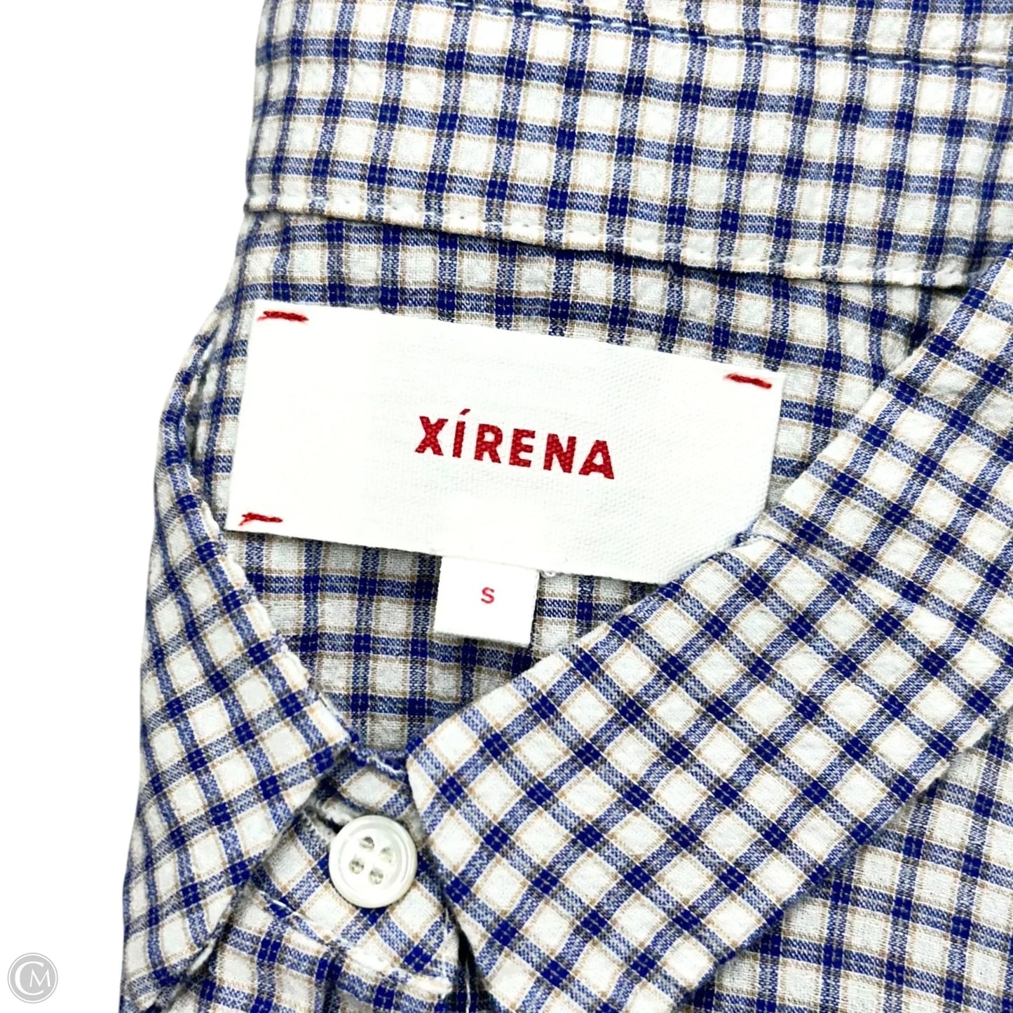 Top Short Sleeve By Xirena In Blue & White, Size: S