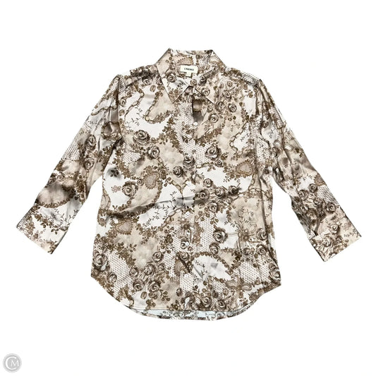 Top Long Sleeve By L Agence In Cream & Tan, Size: Xs