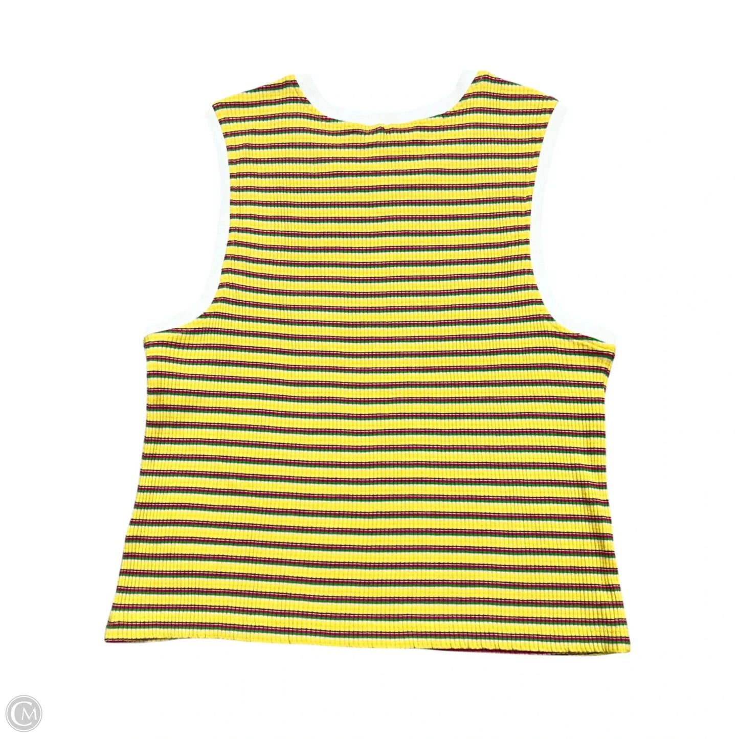 Top Sleeveless By Ramy Brook In White & Yellow, Size: S