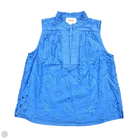 Top Sleeveless By Figue In Blue, Size: M