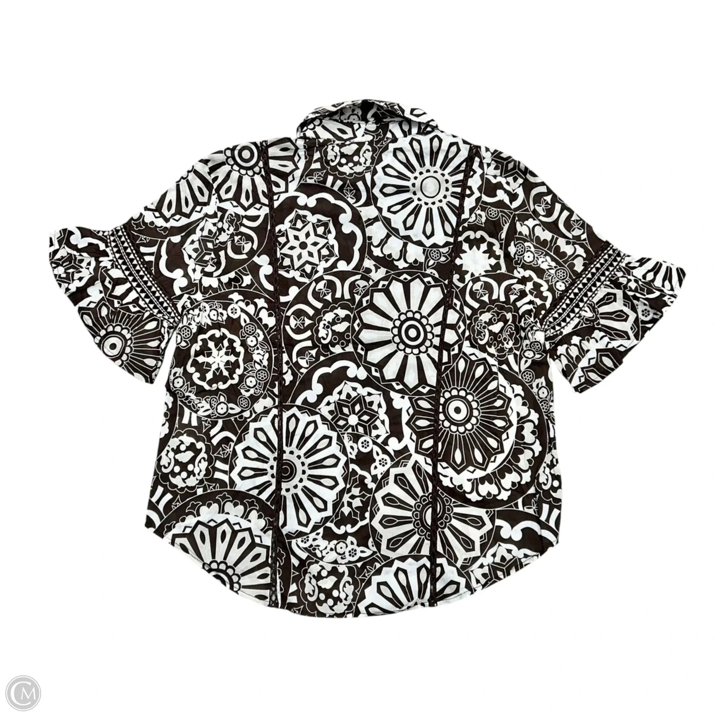 Top Short Sleeve By Ramy Brook In Brown & White, Size: S