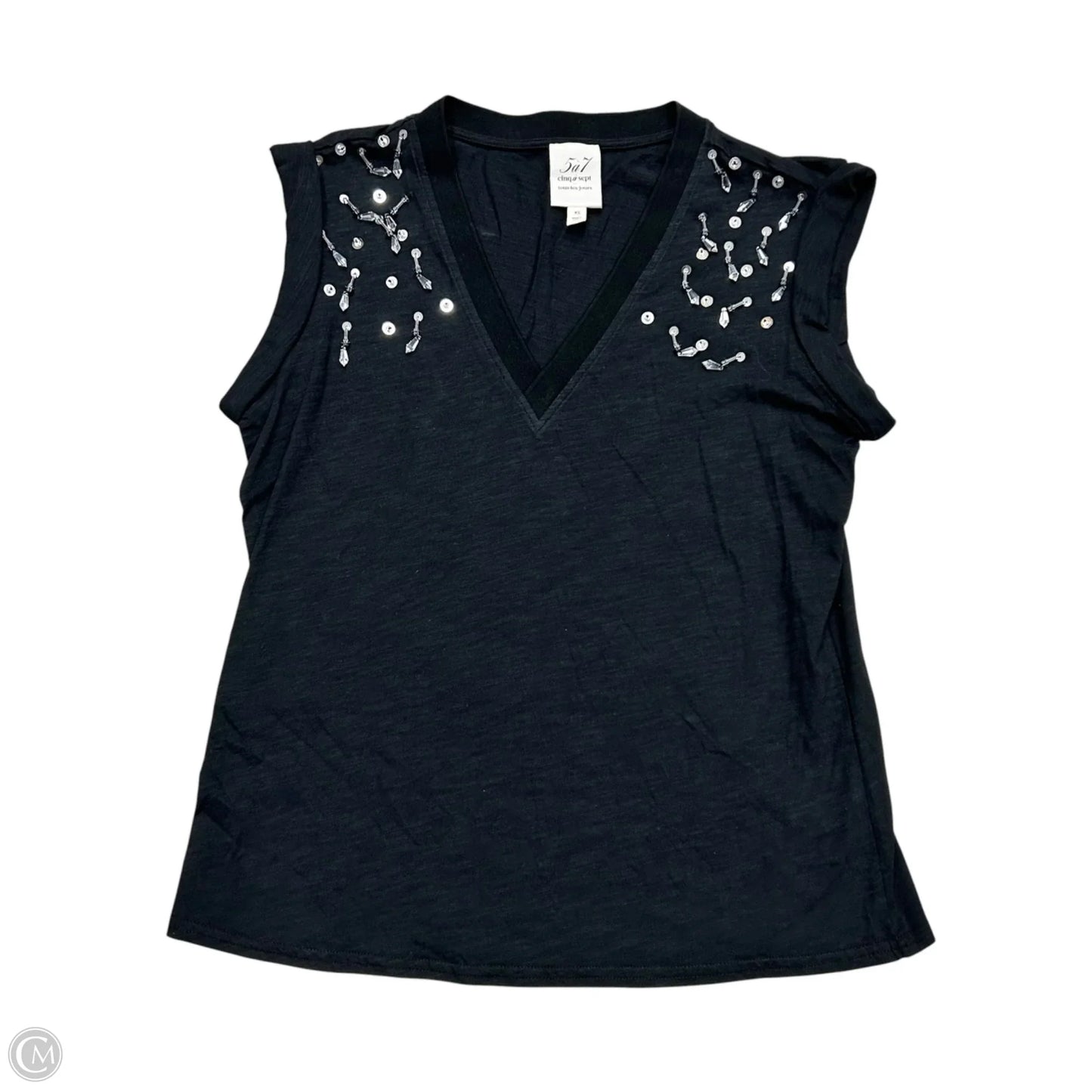 Top Short Sleeve By Cinc A Sept In Black, Size: Xs