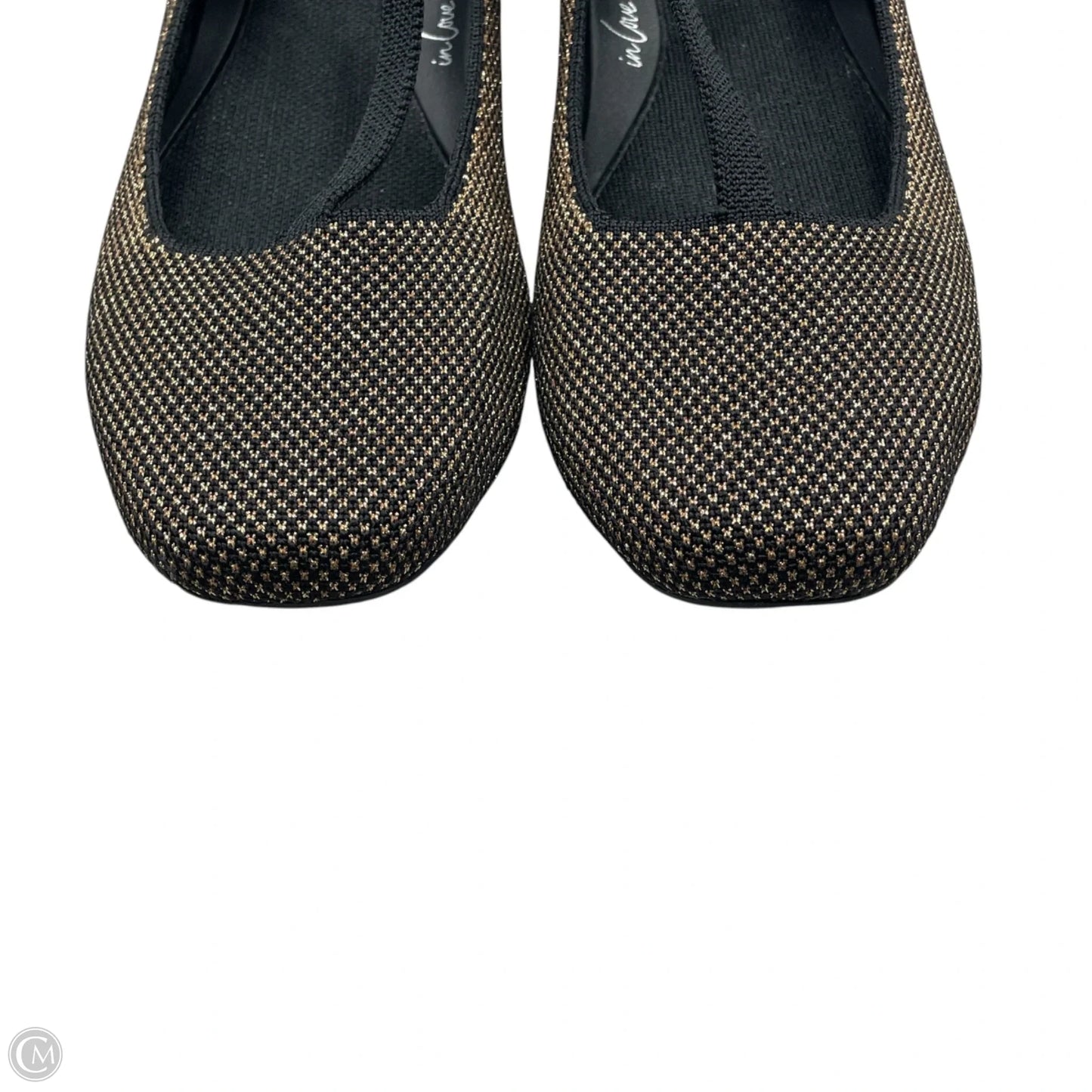 Shoes Flats By Rothys In Black & Gold, Size: 7.5