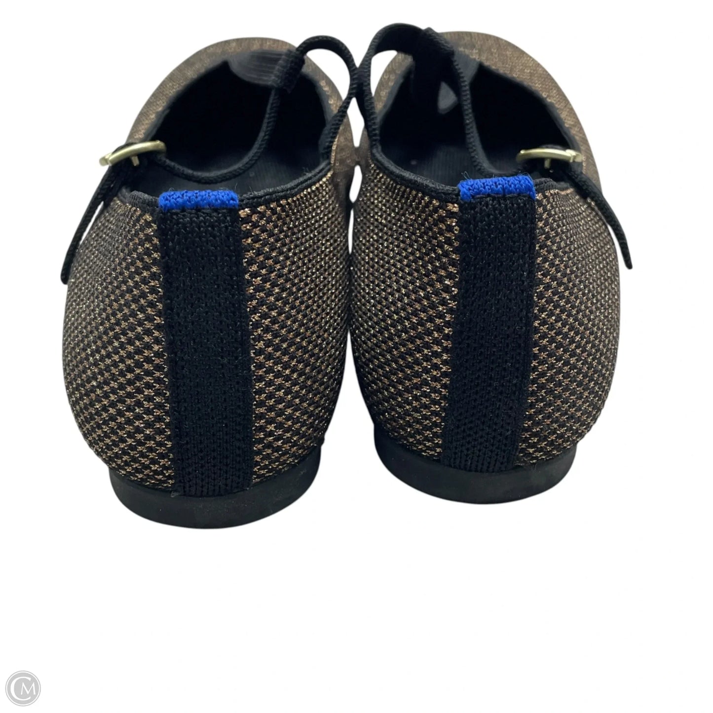 Shoes Flats By Rothys In Black & Gold, Size: 7.5