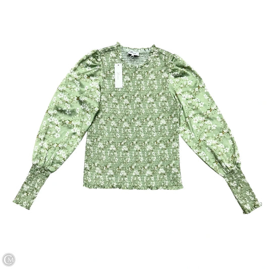 Top Long Sleeve By J Flower In Green & White, Size: S