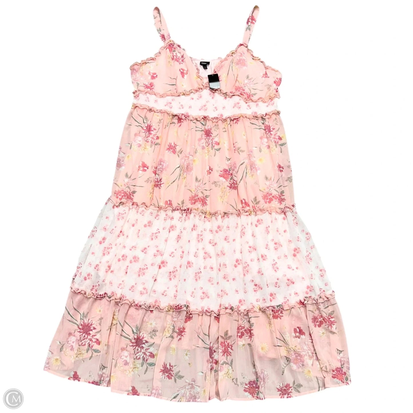 Dress Casual Maxi By Torrid In Pink & White, Size: 4x