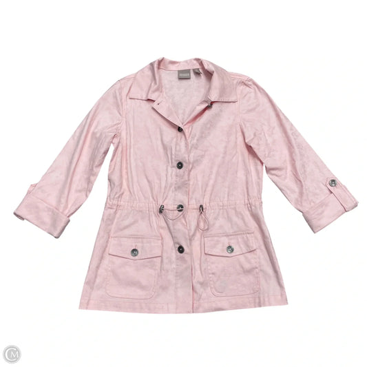 Jacket Shirt By Chicos In Pink, Size: S