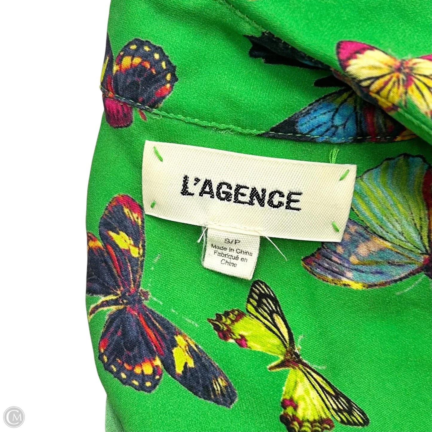 Top Long Sleeve By L Agence In Green & Purple, Size: S