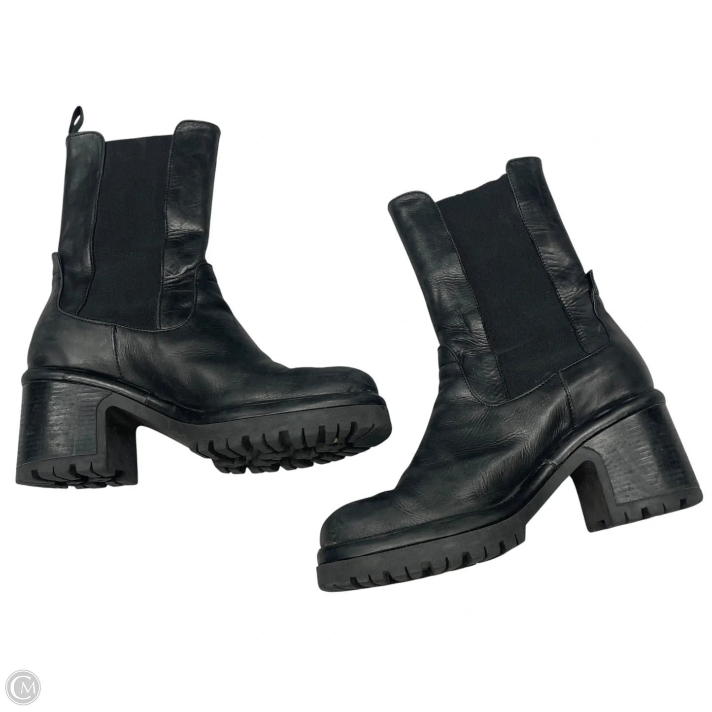 Boots Mid-calf Heels By Anthropologie In Black, Size: 9.5