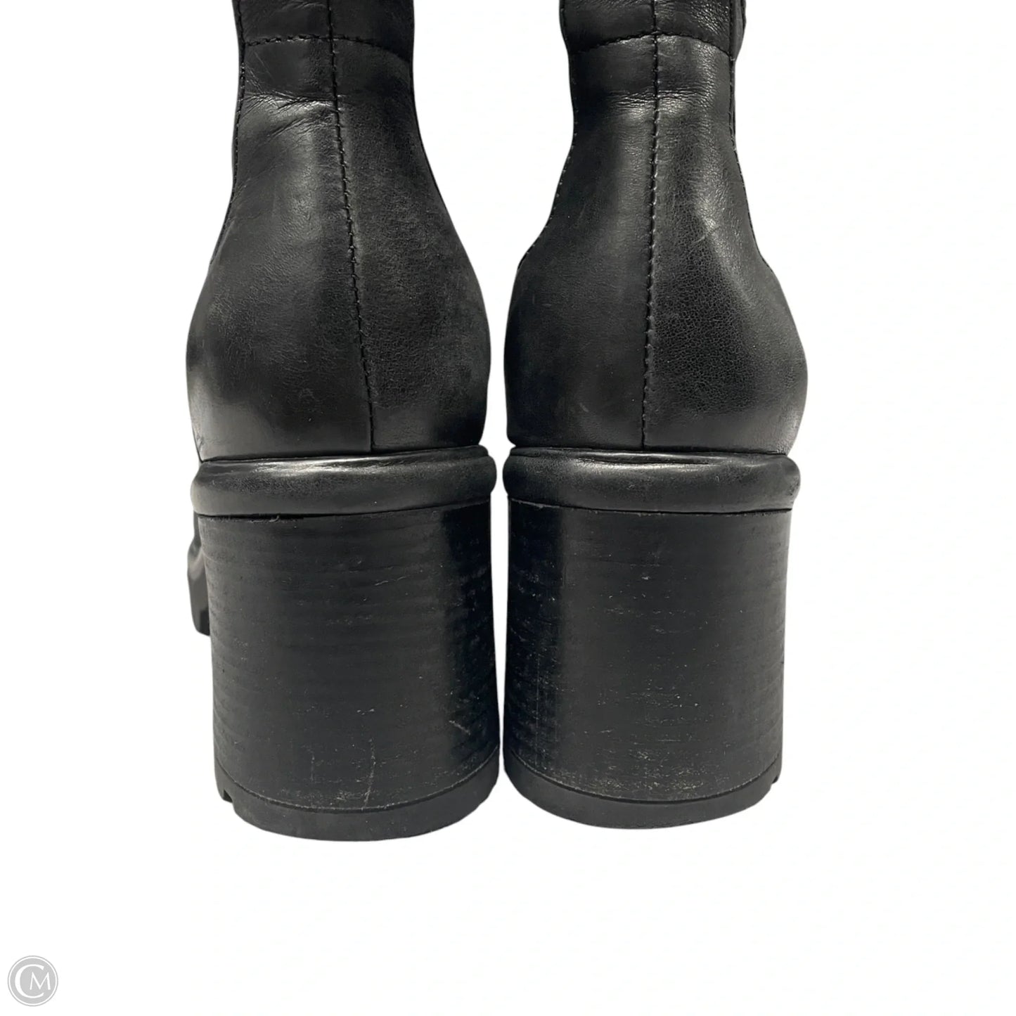 Boots Mid-calf Heels By Anthropologie In Black, Size: 9.5