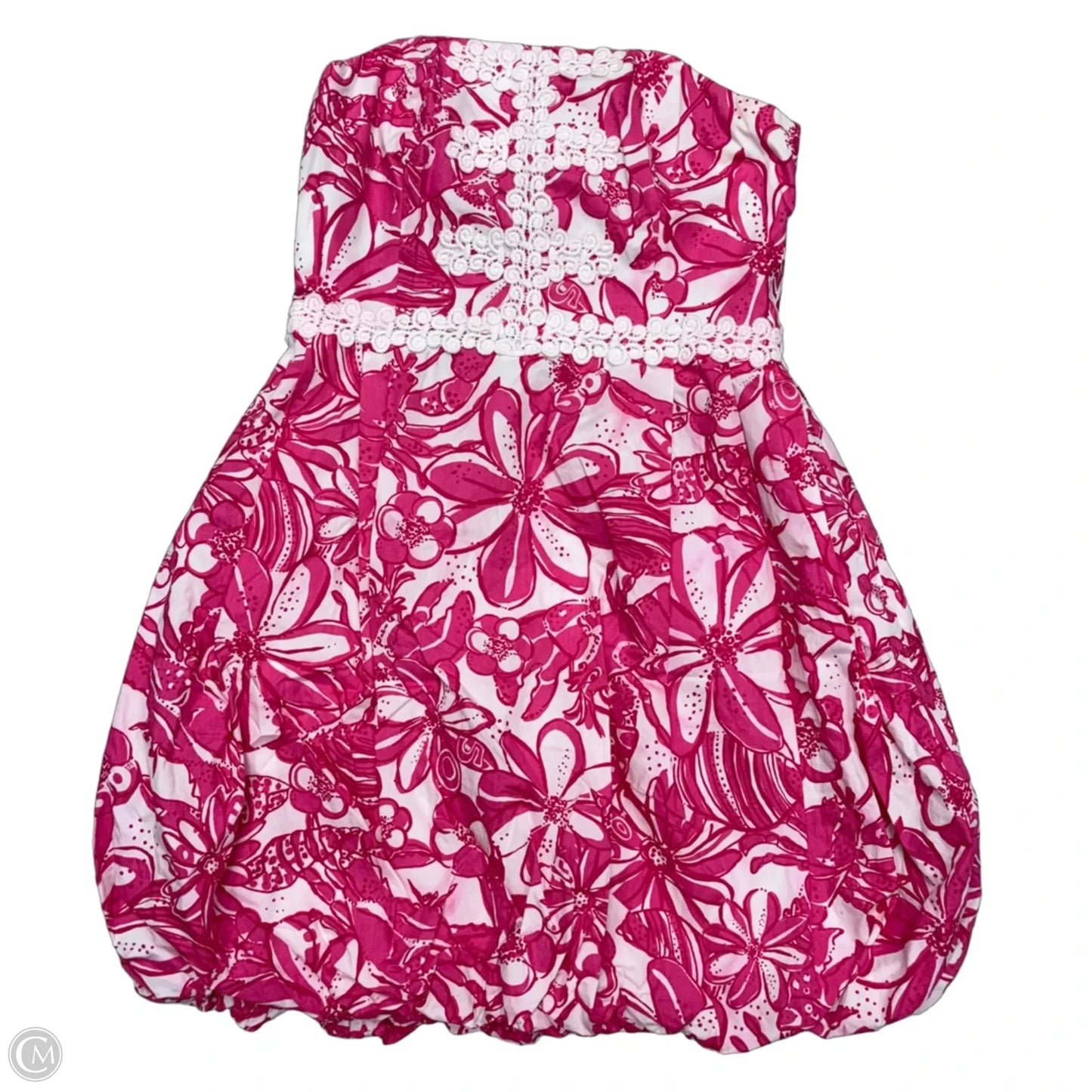 Dress Designer By Lilly Pulitzer In Pink & White, Size: M