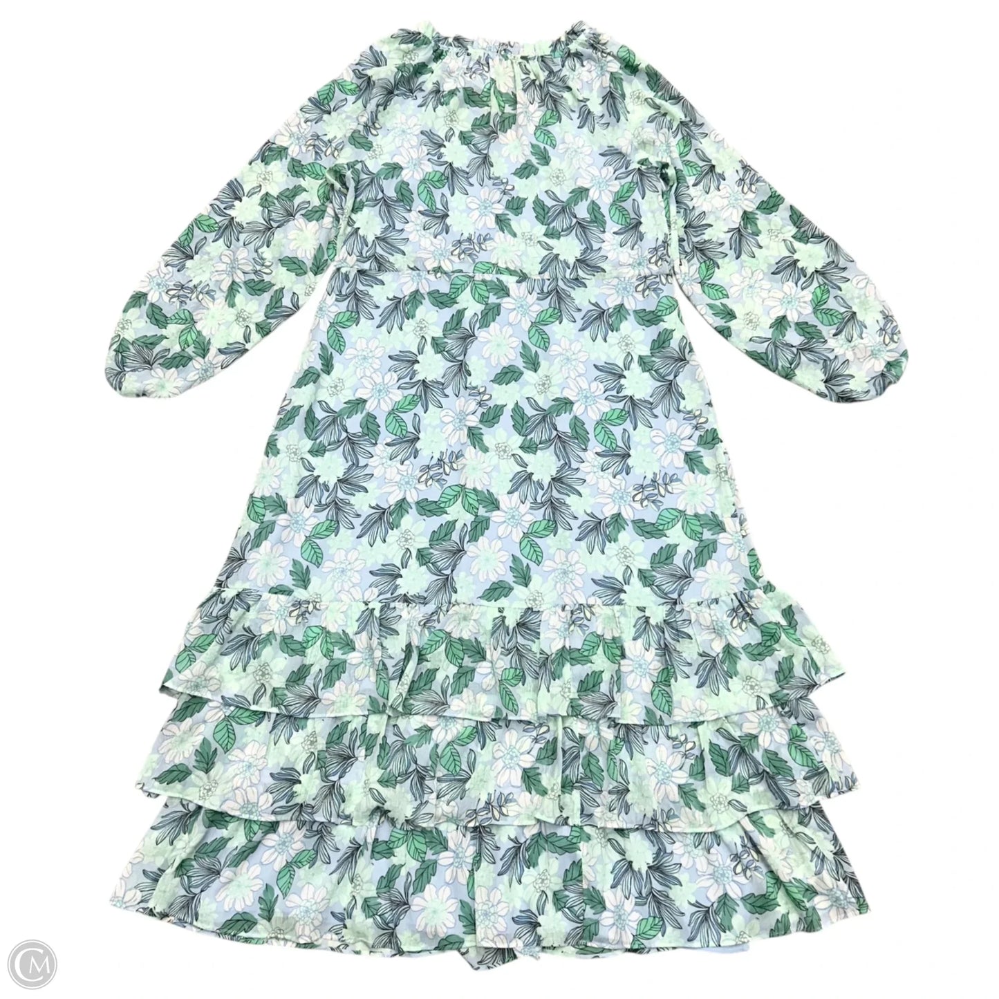 Dress Casual Maxi By Loft In Blue & Green, Size: L