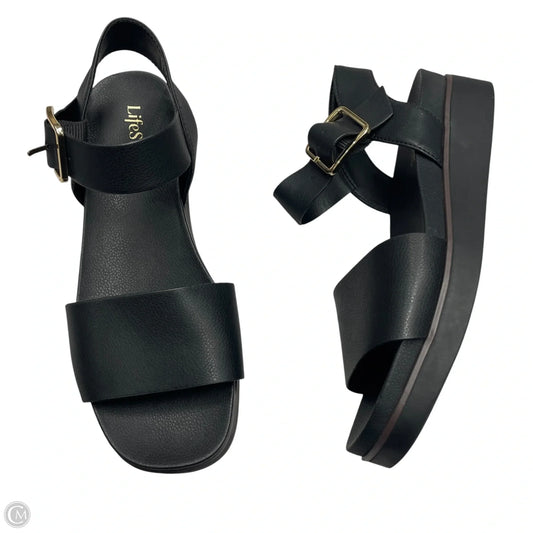 Sandals Flats By Life Stride In Black, Size: 8.5