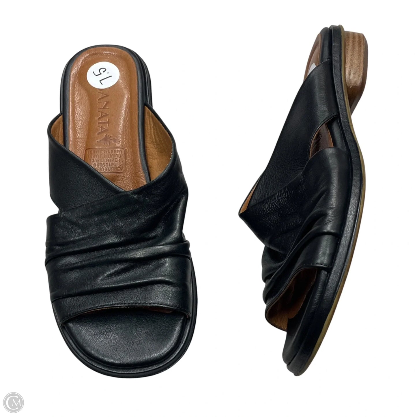 Sandals Flats By Sanata In Black, Size: 7.5