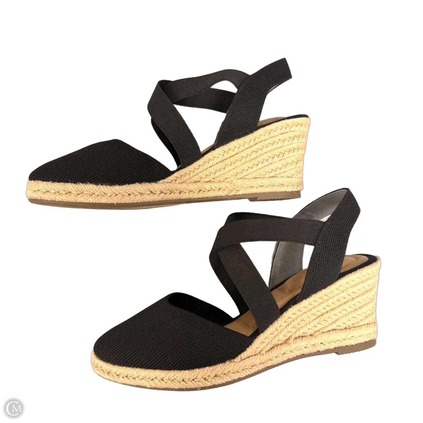 Sandals Heels Wedge By Kelly And Katie In Black, Size: 6.5