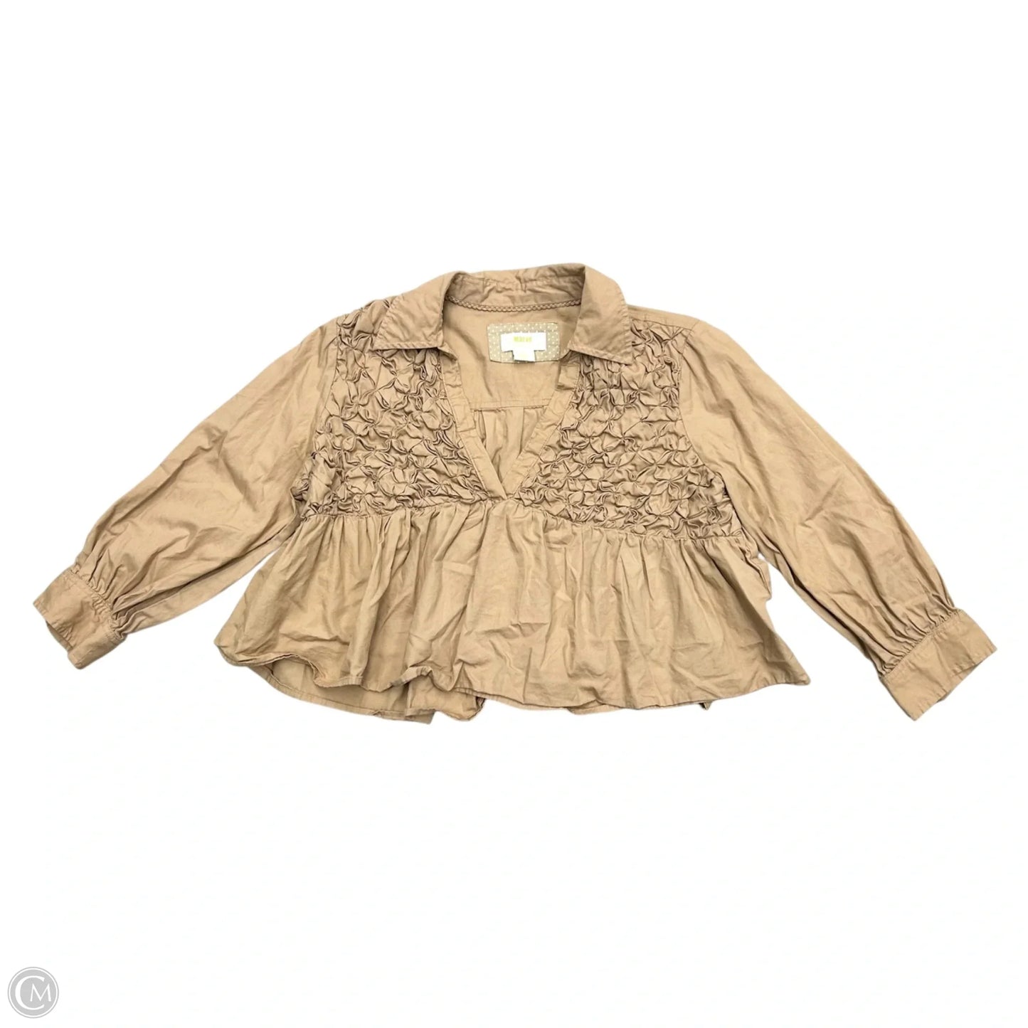 Top Long Sleeve By Maeve In Tan, Size: S