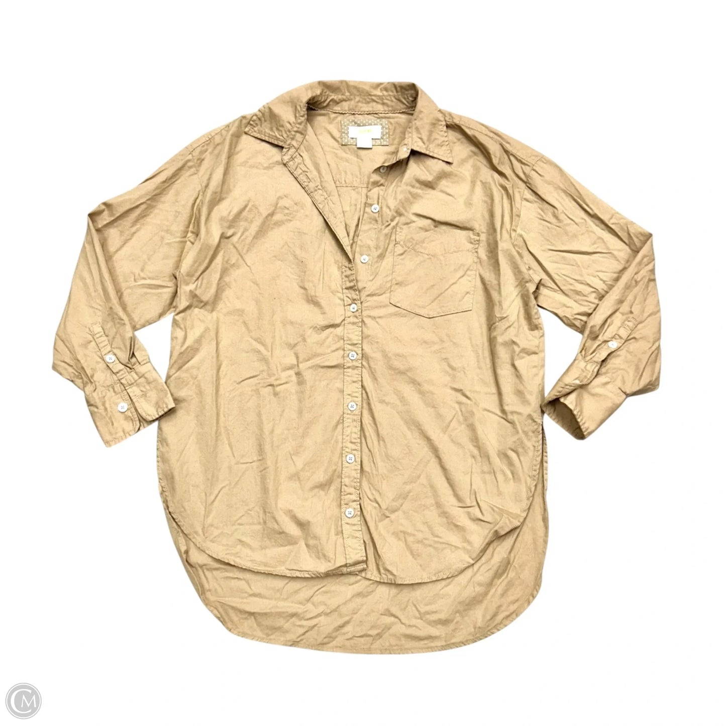 Top Long Sleeve By Maeve In Tan, Size: S
