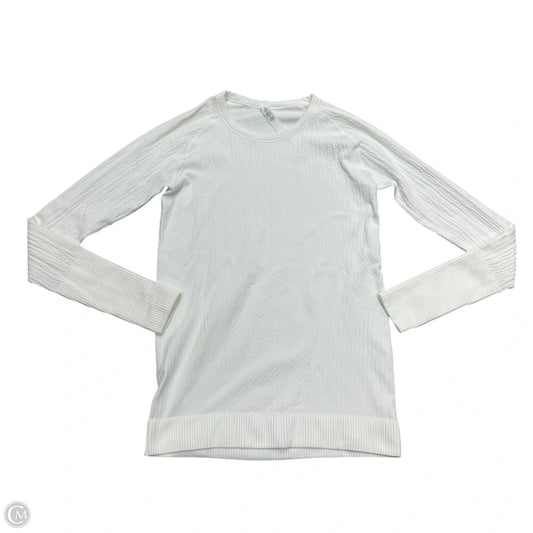 Athletic Top Long Sleeve Crewneck By Lululemon In White, Size: M