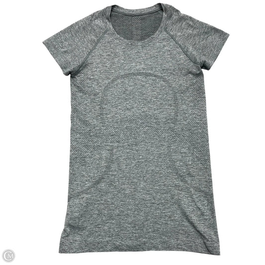 Athletic Top Short Sleeve By Lululemon In Grey, Size: S