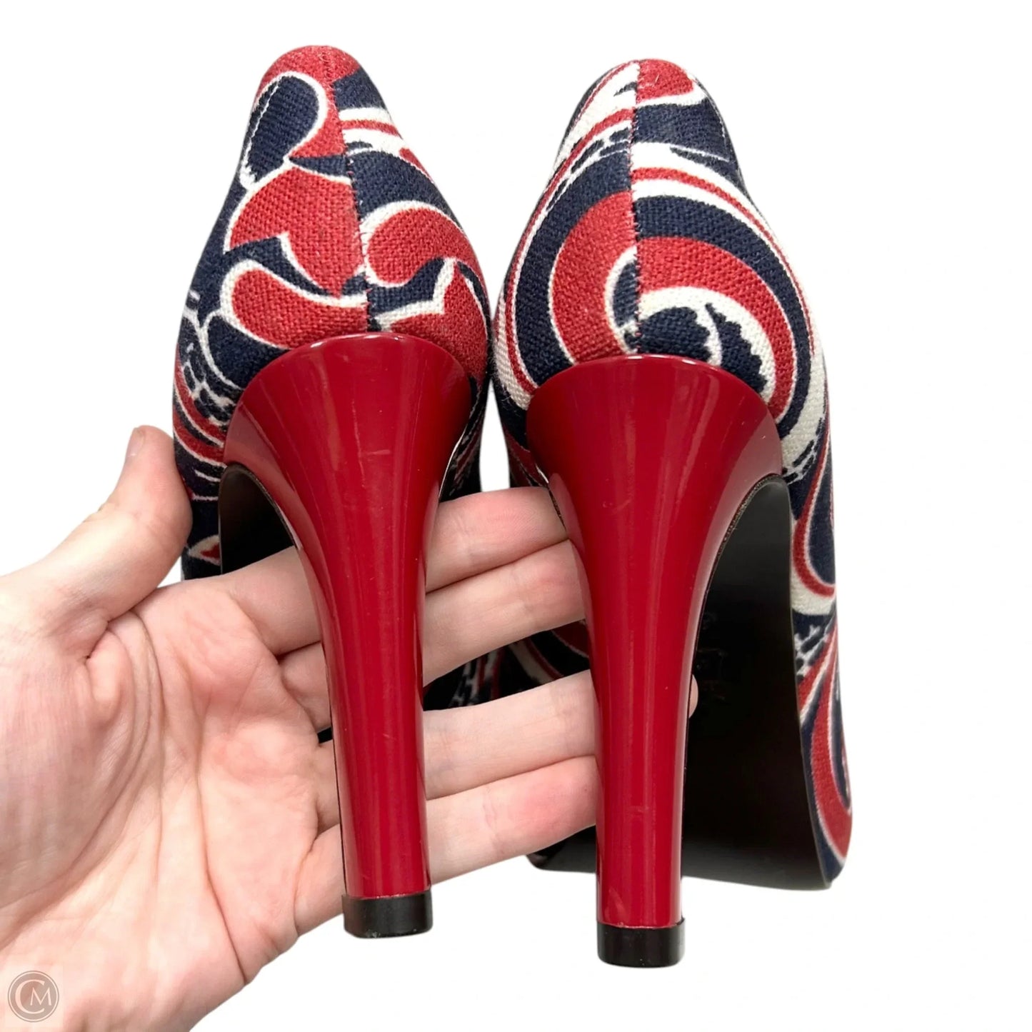 Shoes Designer By Tory Burch In Blue & Red & White, Size: 6