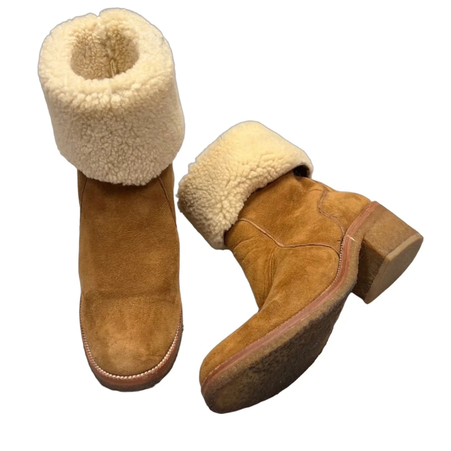 Boots Designer By Coach In Tan, Size: 7.5