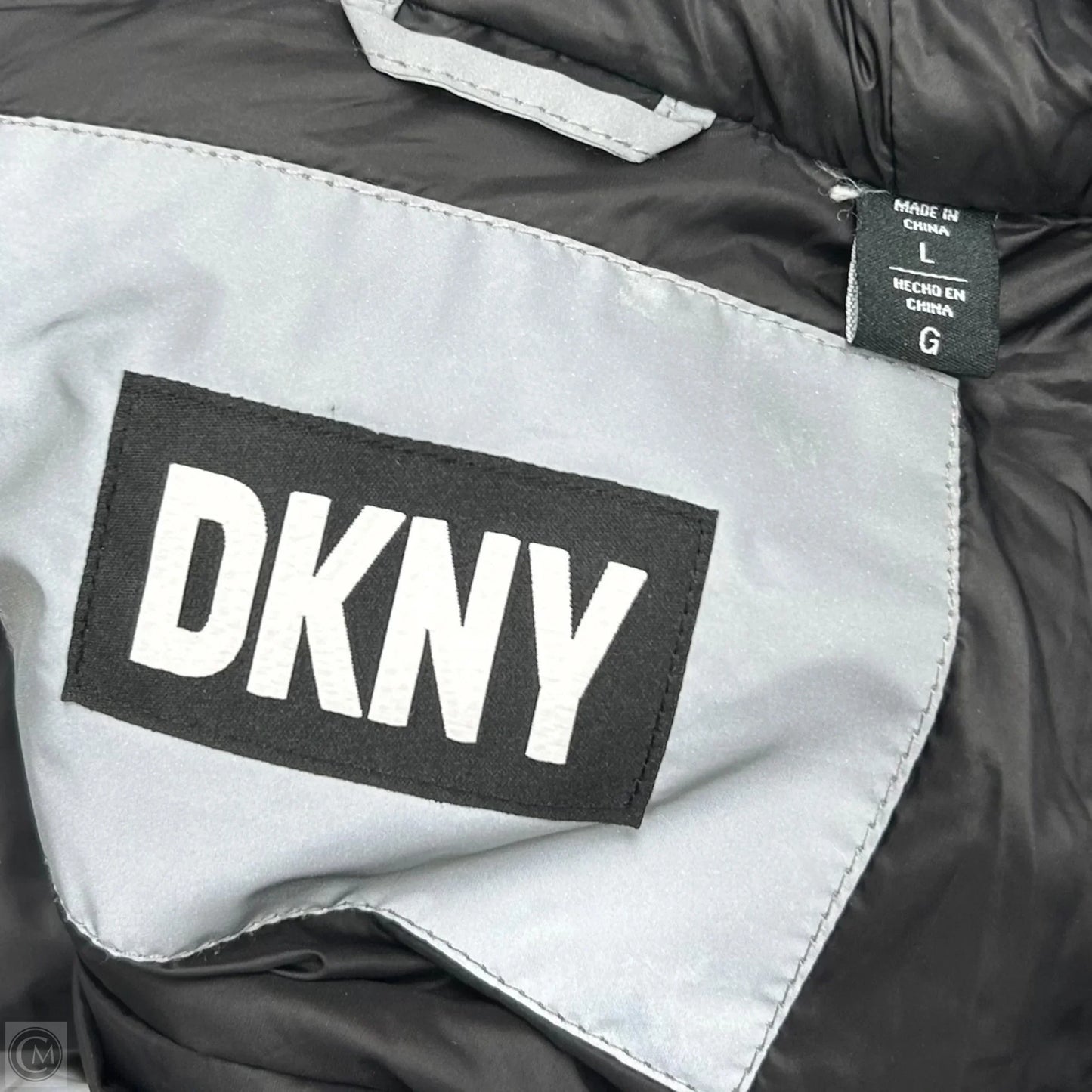 Coat Puffer & Quilted By Dkny In Grey, Size: L