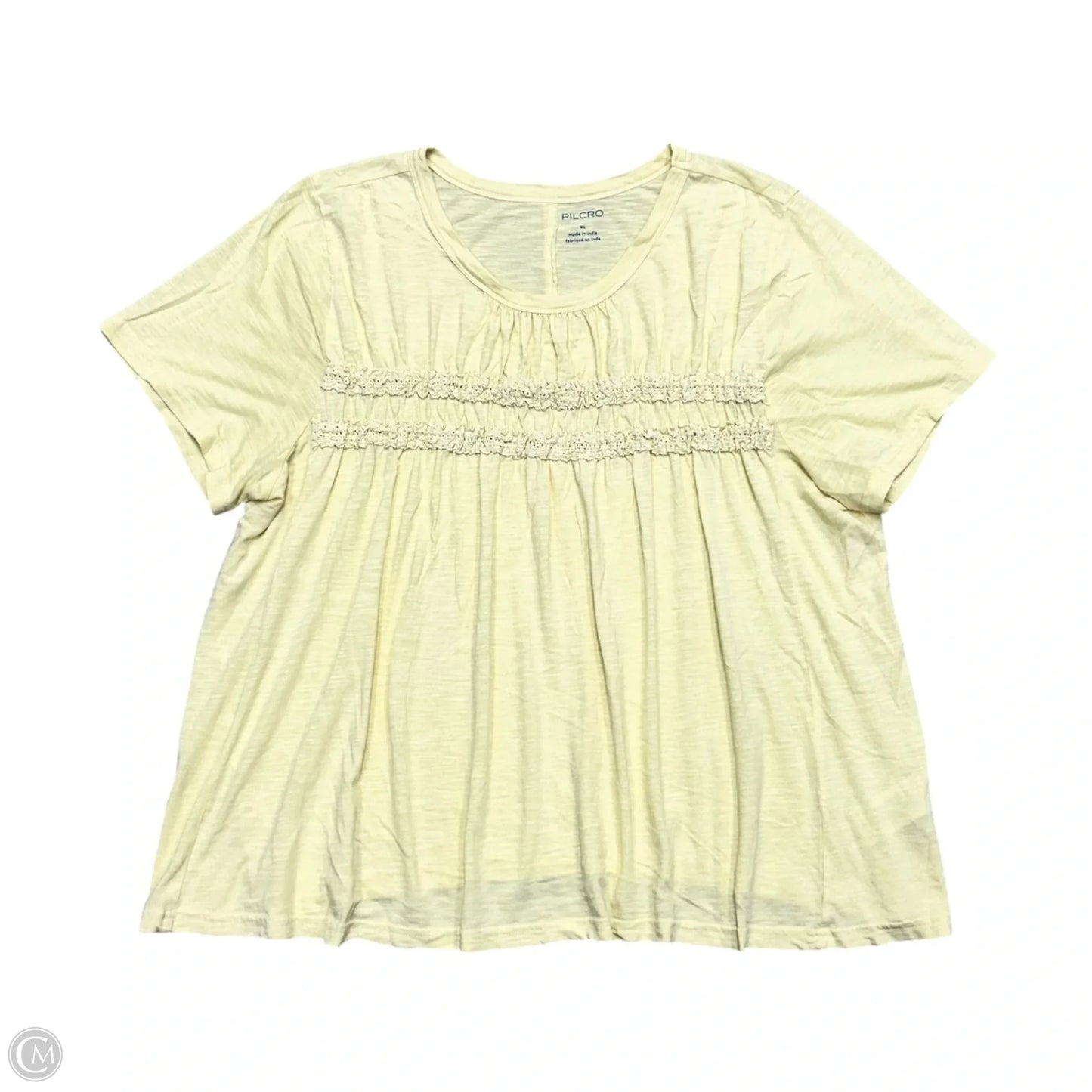 Top Short Sleeve By Pilcro In Yellow, Size: Xl