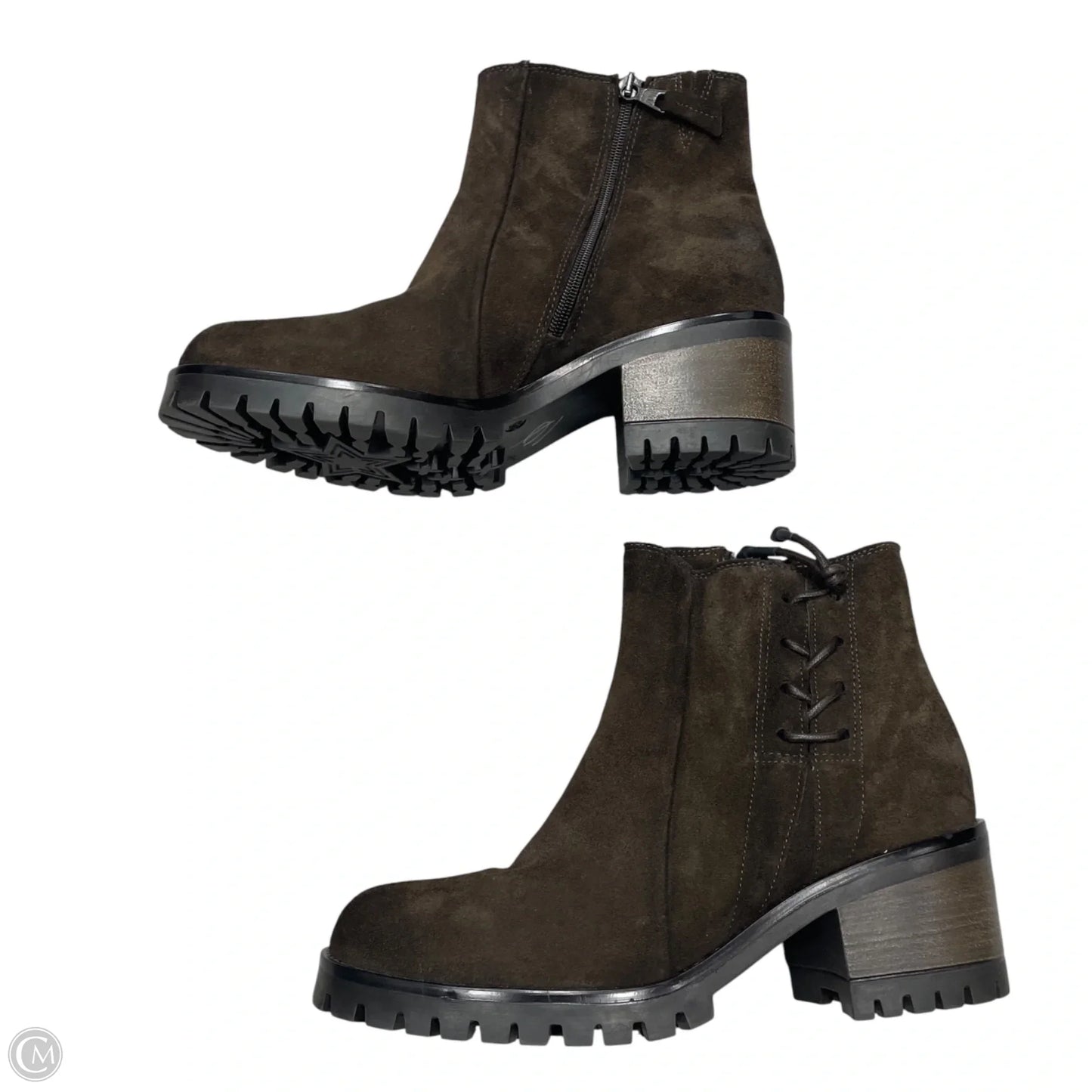 Boots Ankle Heels By Miz Mooz In Brown, Size: 10.5
