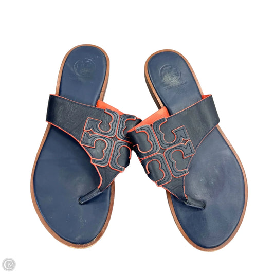 Sandals Designer By Tory Burch In Navy, Size: 6