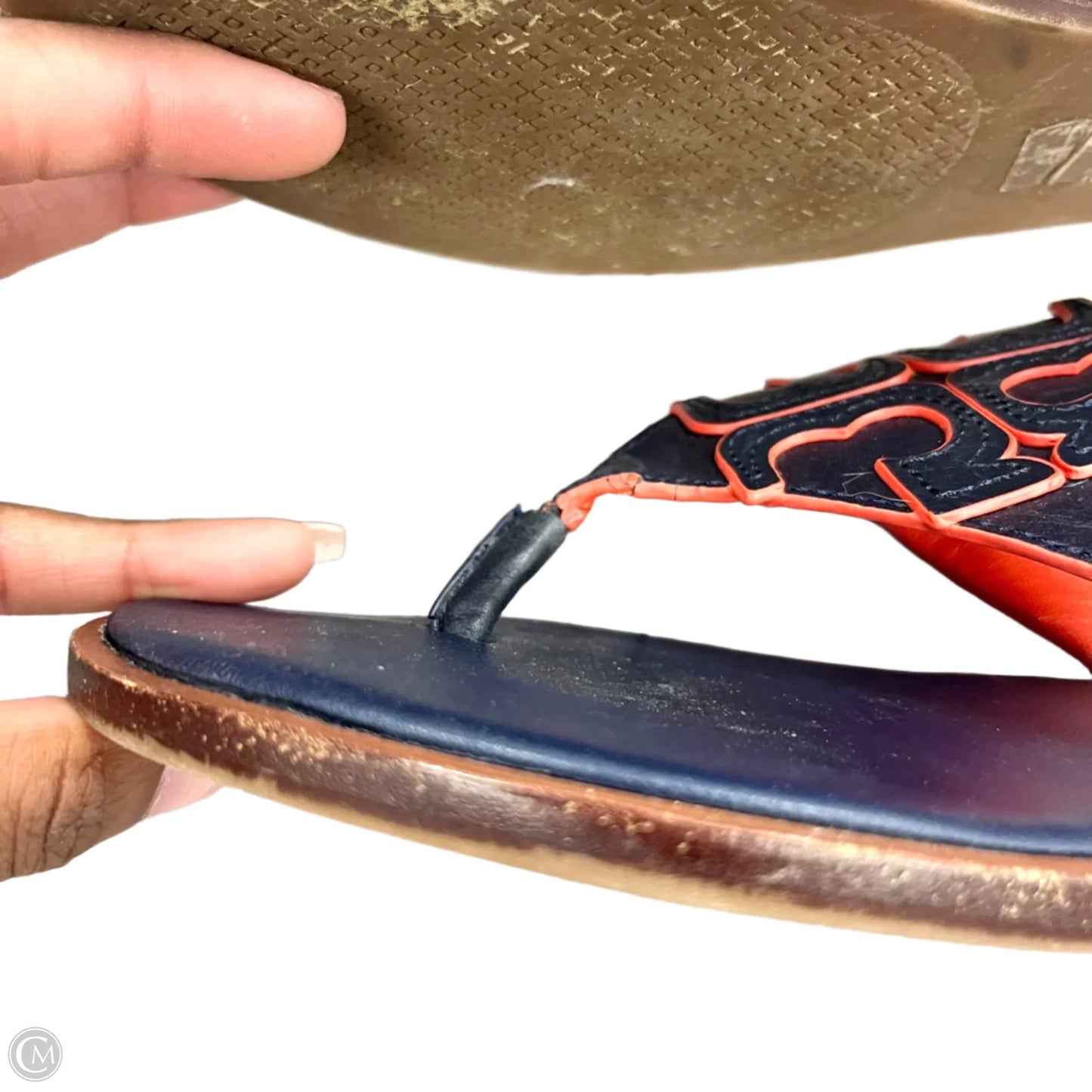 Sandals Designer By Tory Burch In Navy, Size: 6