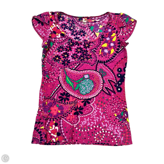 Top Short Sleeve Designer By Lilly Pulitzer In Pink & Purple, Size: S