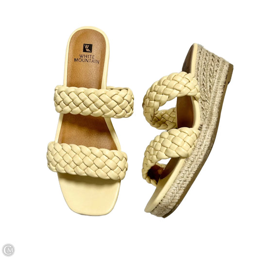 Sandals Heels Block By White Mountain In Cream, Size: 6.5