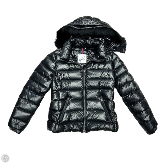 Coat Luxury Designer By Moncler In Black, Size: Xs