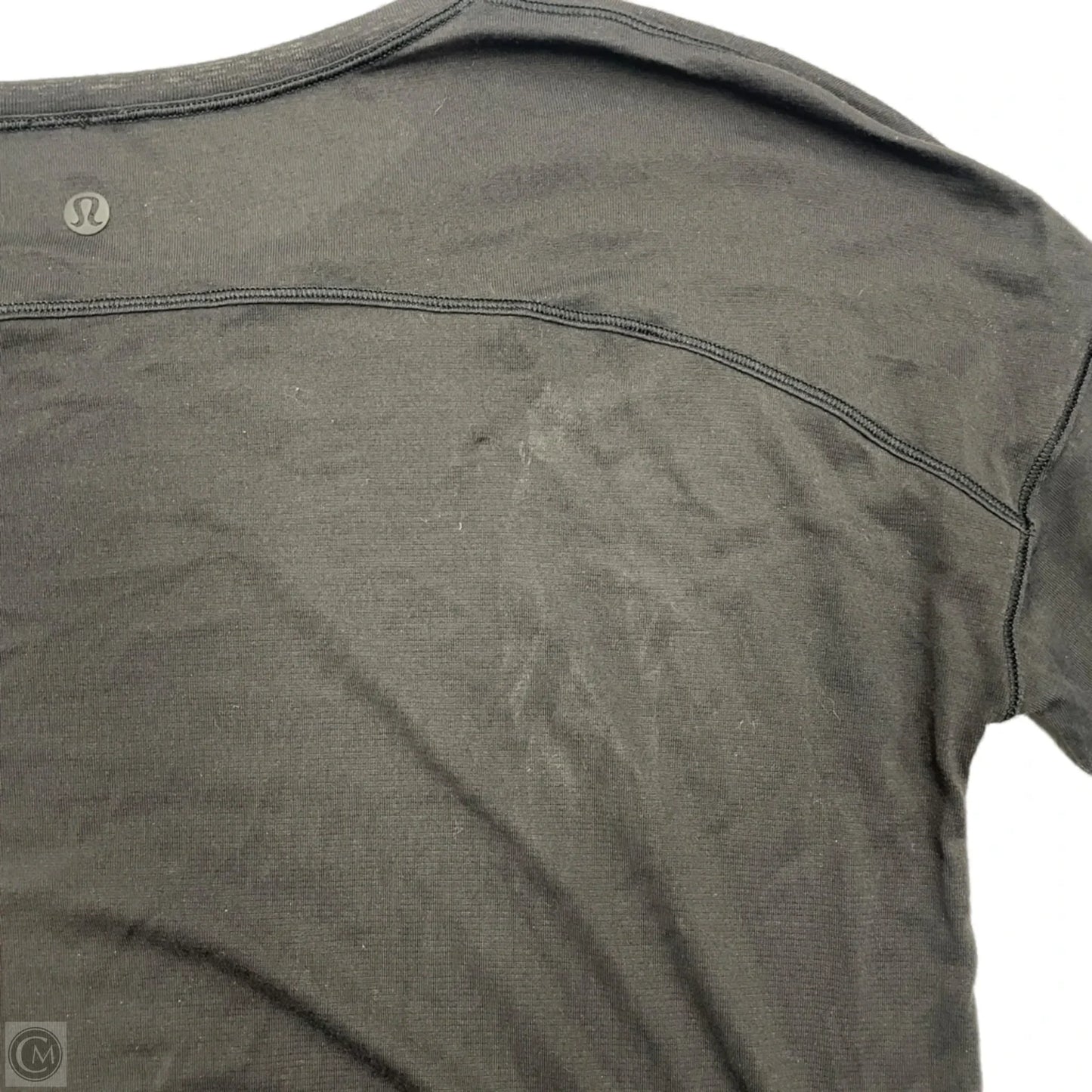 Athletic Top Short Sleeve By Lululemon In Black, Size: M