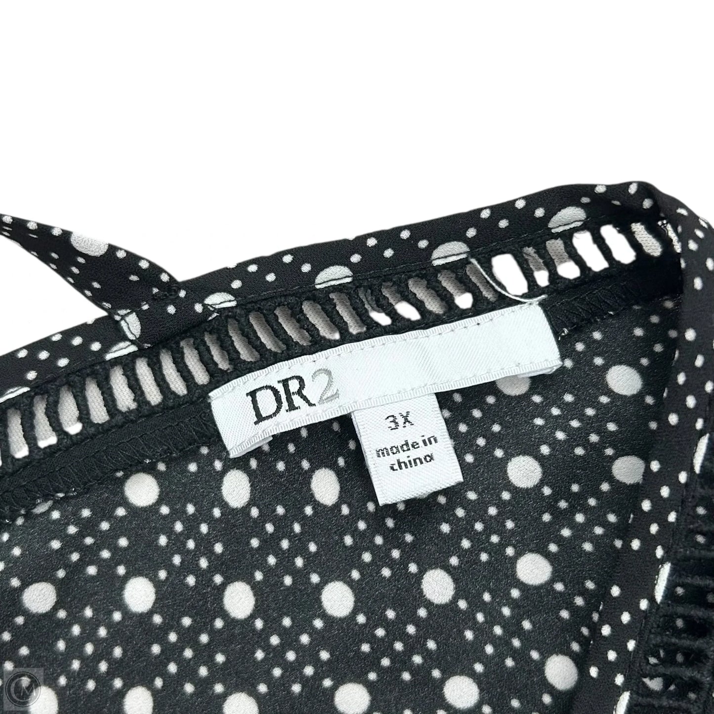 Top Short Sleeve By Dr2 In Polkadot Pattern, Size: 3x